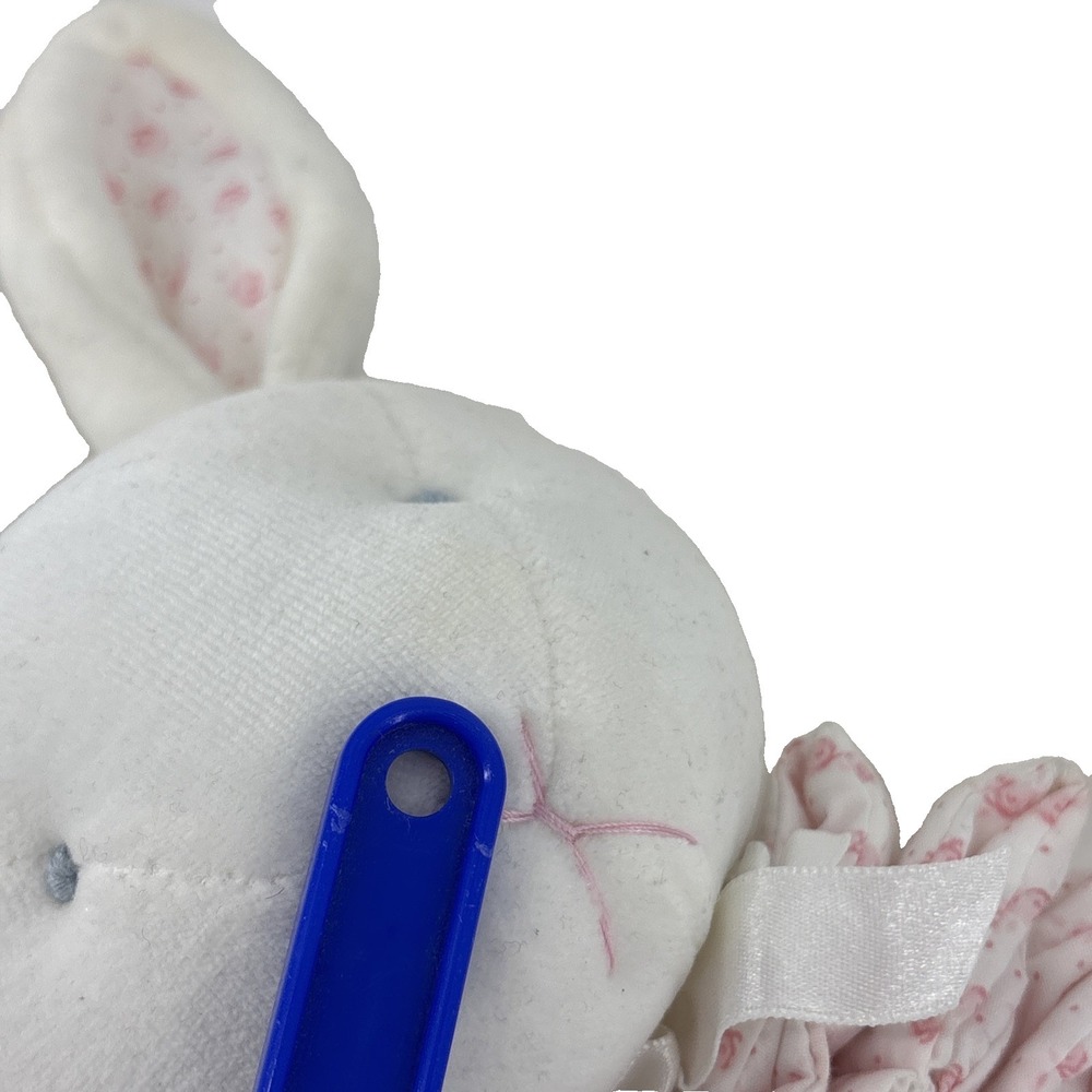 Vintage Carters Prestige Bunny Pink Plush Musical Pull Toy Brahms' Lullaby WORKS - Picture 4 of 14